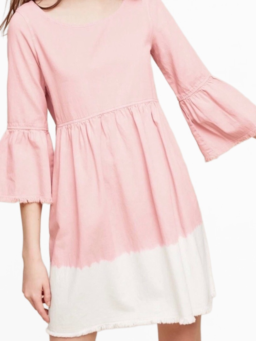 Anthropologie Holding Horses Lilibet Pink Dip Dye Bell Sleeve Dress 4